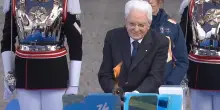 Mattarella accende braciere del fuoco olimpico