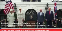Carlo e Camilla accolti alla Casa Bianca con onori militari