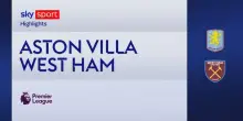 Aston Villa-West Ham 2-0: gol e highlights