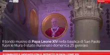 Illuminato il mosaico con il ritratto di Papa Leone XIV