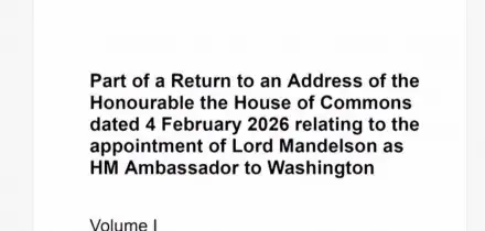 Caso Epstein, rilasciati i primi file Mandelson