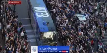 Inter, l'arrivo del pullman a San Siro