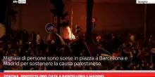 Spagna, proteste pro-Gaza a Barcellona e Madrid