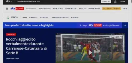 Rocchi aggredito verbalmente durante Carrarese-Catanzaro