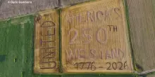 Verona, un disegno nei campi celebra l'indipendenza USA