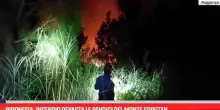 Indonesia, incendio devasta le pendici del monte Soputan