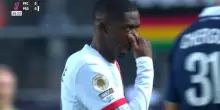 Infortunio Demb&eacute;l&eacute;, problema al polpaccio in Paris-Psg