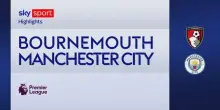 Bournemouth-Manchester City 1-1: gol e highlights