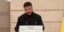 Zelenksy a Parigi: 'L'Ucraina riceverà 100 caccia'