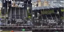 Maltempo, crollato il palco dell'ex Base Nato di Bagnoli