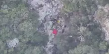 Speleologo bloccato in una grotta, le riprese aeree