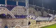 Osnabruck, coreografia con le montagne russe in movimento contro il Bayern Monaco