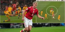 Lazio, hai visto che Isaksen? Due gol in 1' in Danimarca-Macedonia del Nord. VIDEO