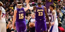 I Lakers battono Phila, colpo Warriors a Phoenix