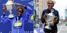 Maratona di Boston 2026, vincono i keniani Korir e Lokedi. FOTO