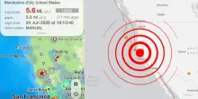 Terremoto in California oggi, scossa di magnitudo 5.6