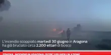 Spagna, incendio in Aragona: oltre 100 vigili in azione