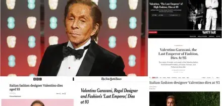 Addio a Valentino, la notizia della morte sui media di tutto il mondo