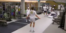 Sinner-Djokovic, l'allenamento in palestra