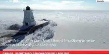 Canada, lo spettacolo di ghiaccio del Lago Erie