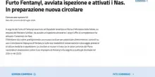 Furto Fentanyl, si indaga a tutto campo