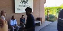 Bologna, l'arrivo di Mbangula nel centro sportivo