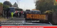 Incidente ad Arignano, scontro tra bus e auto: un morto