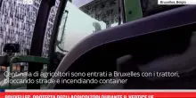 Bruxelles, protesta degli agricoltori durante il vertice Ue