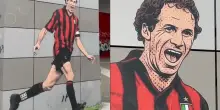 Franco Baresi, nuovo murales a Casa Milan al posto di quello vandalizzato: il VIDEO