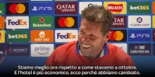 Simeone: 'Hotel nuovo? Cambiato perch&eacute; pi&ugrave; economico'