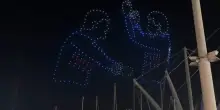 Sampdoria, show di droni e luci nel cielo per gli 80 anni