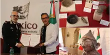 Reperti archeologici restituiti all&rsquo;ambasciata del Messico in Italia