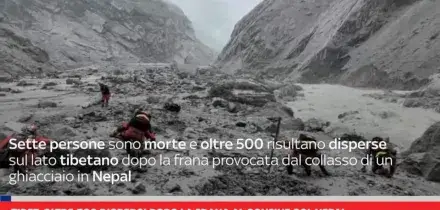 Tibet, oltre 500 dispersi dopo la frana al confine col Nepal