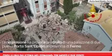 Crolla una palazzina nel Fermano: tre morti e due feriti