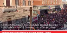 Sciopero, cortei in tutta Italia: tensione a Roma e Torino