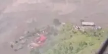 Alluvione in Nepal, riprese aeree mostrano la grande frana