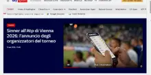 Sinner all'Atp di Vienna 2026: annuncio degli organizzatori