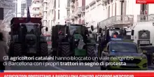Agricoltori protestano a Barcellona contro accordo Mercosur