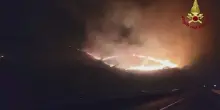 Incendio nel Reatino, chiuso tratto della via Salaria