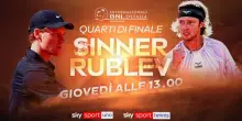 Quarti Internazionali d'Italia, oggi Sinner-Rublev su Sky