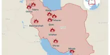Tutti gli obiettivi colpiti negli attacchi in Iran e la risposta di Teheran, sulla mappa