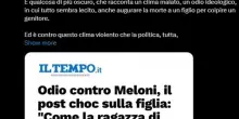 Minacce choc alla figlia di Meloni: "Clima malato e oscuro". L'appello alla politica