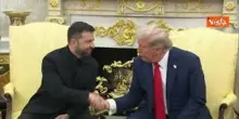 La stretta di mano tra Trump e Zelensky nello studio ovale della Casa Bianca