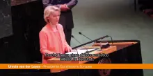 Von der Leyen all'Onu “Pace solo con due Stati, via Hamas”