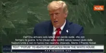Trump: Dall'Onu arrivano solo lettere con parole vuote, che non fermano le guerre