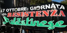 Lo striscione ProHamas sul 7 ottobre e il coro choc: "Bombardiamo Tel Aviv"