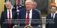 Trump: Vincitrice Nobel pace mi ha dedicato premio, ma non le ho detto "Dammelo che spetta a me"