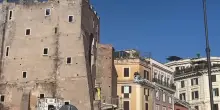 Crolla una parte della Torre dei Conti nel centro di Roma