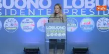 Meloni: "Solo gli italiani mi possono mandare a casa". Standing ovation a Bari