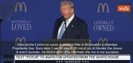 Trump: Sono primo ex cuoco di patatine fritte di McDonald's a diventare Presidente Usa